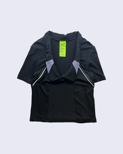 Over Cowl Neck Top-Black-
