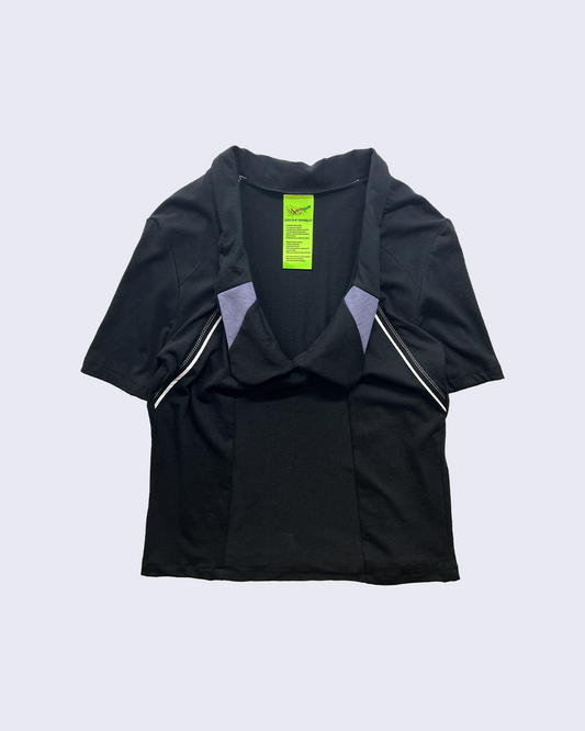 Over Cowl Neck Top-Black-