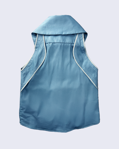 Palvia Big Collar Shirt-Gray-