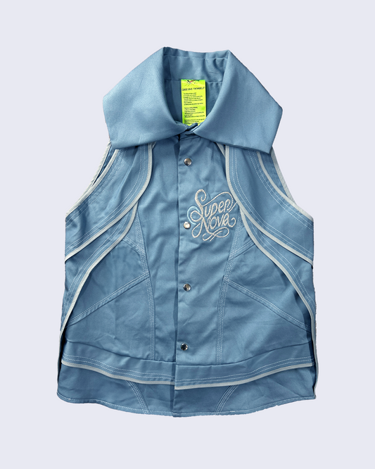 Palvia Big Collar Shirt-Gray-