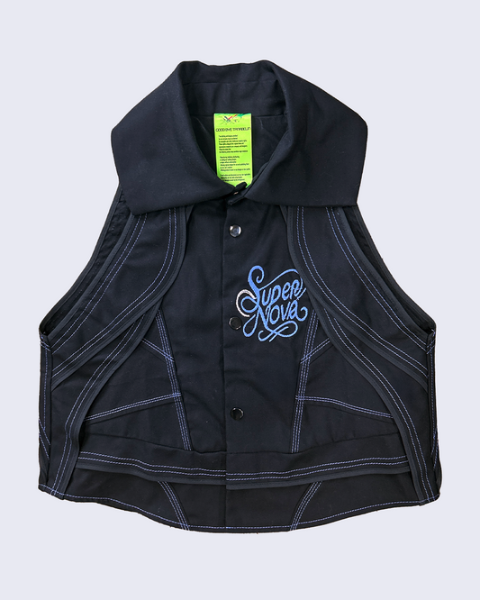 Palvia Big Collar Shirt-Black-