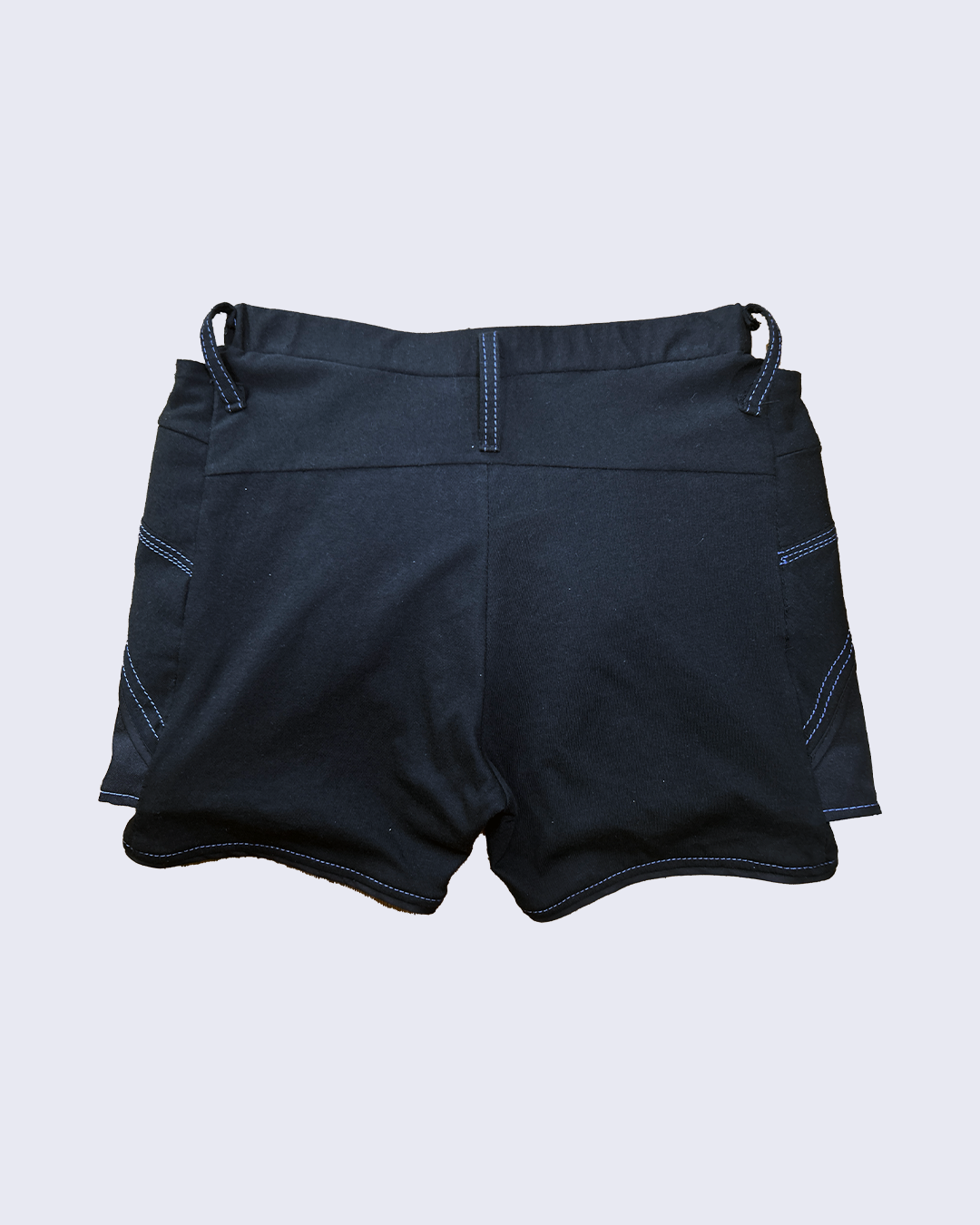 Dual Pocket Overlay Shorts-Black-