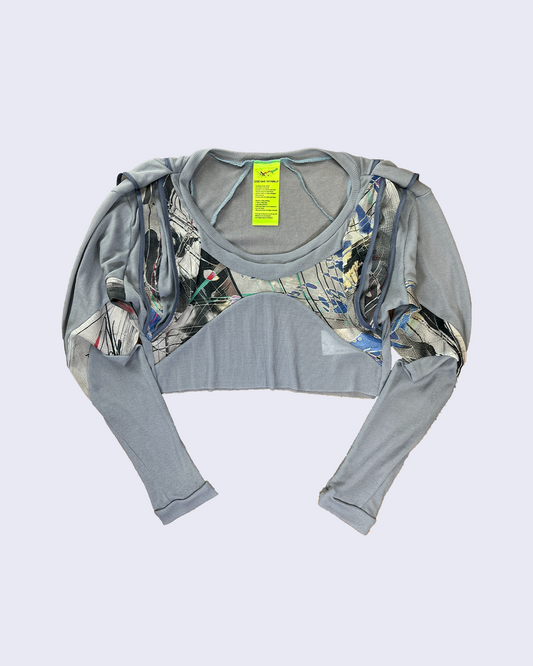 Valkyrie Sheer Top-Gray-