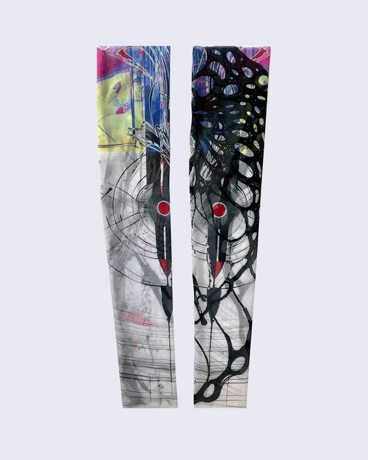Graphic Tulle Leg Warmers-Gray-