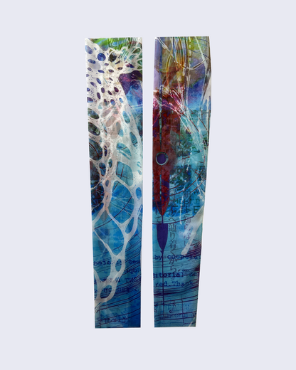 Graphic Tulle Leg Warmers-Light Blue-