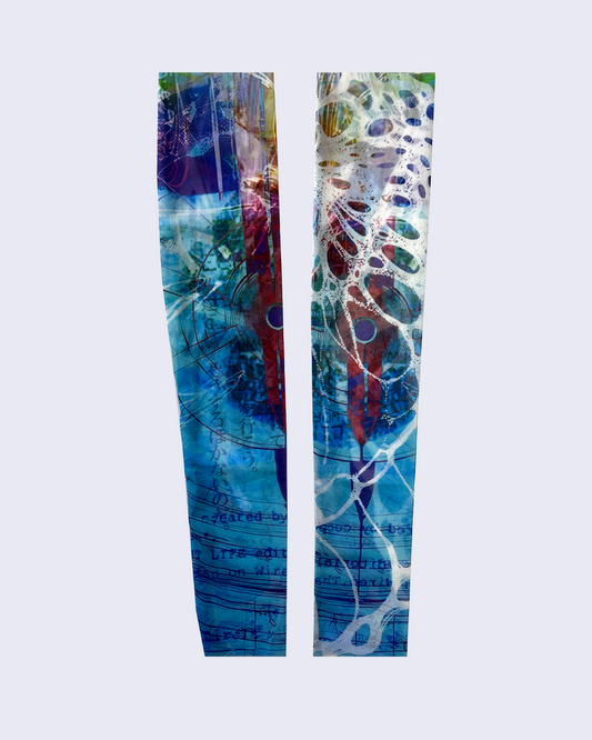Graphic Tulle Leg Warmers-Light Blue-
