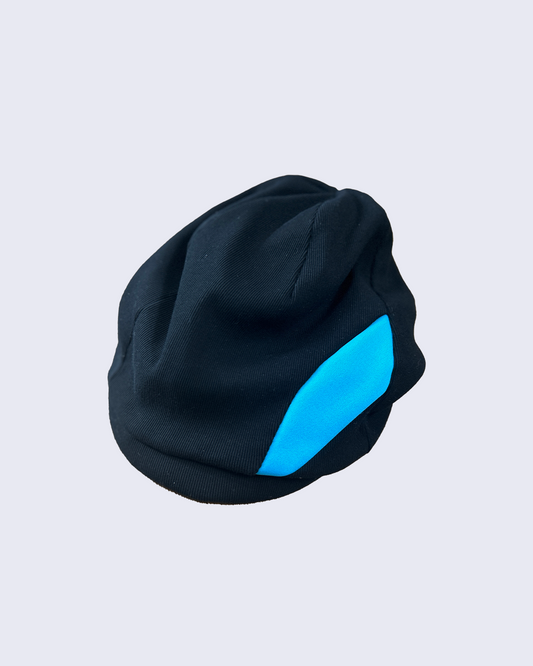 Ribbed Knit Casquette Hat-Black-