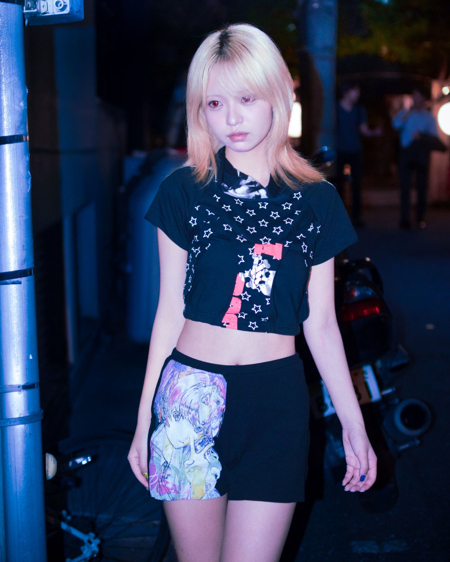 RBN01 Orbit Crop Top (Short Sleeve)-Black-