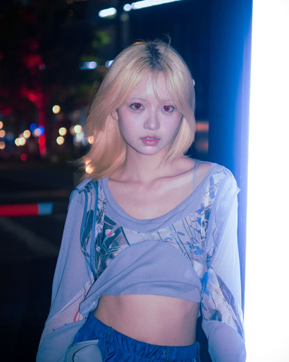 Valkyrie Sheer Top-Gray-