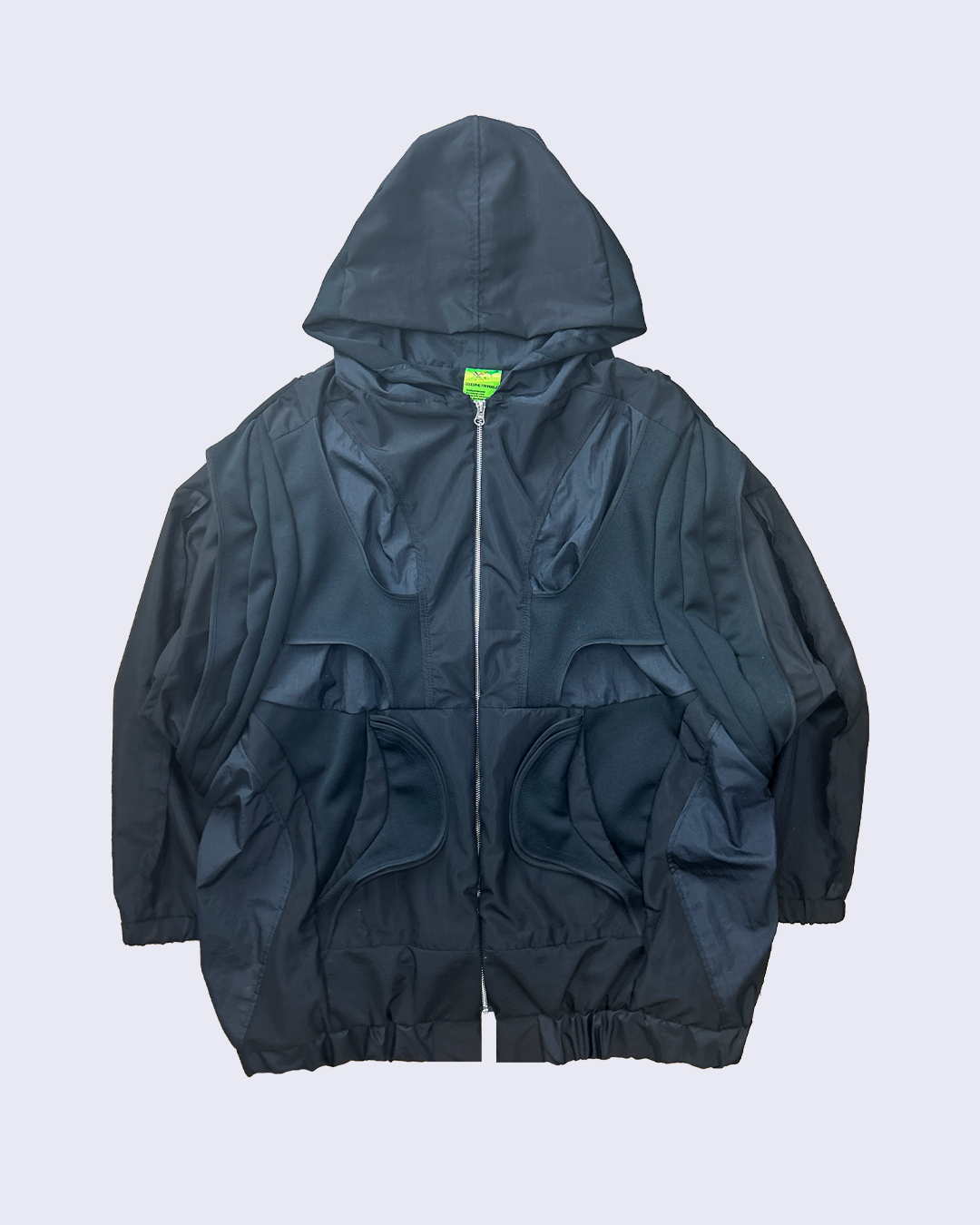 LIM25AW_Nylon Valkyrie Big Hoodie-Black-