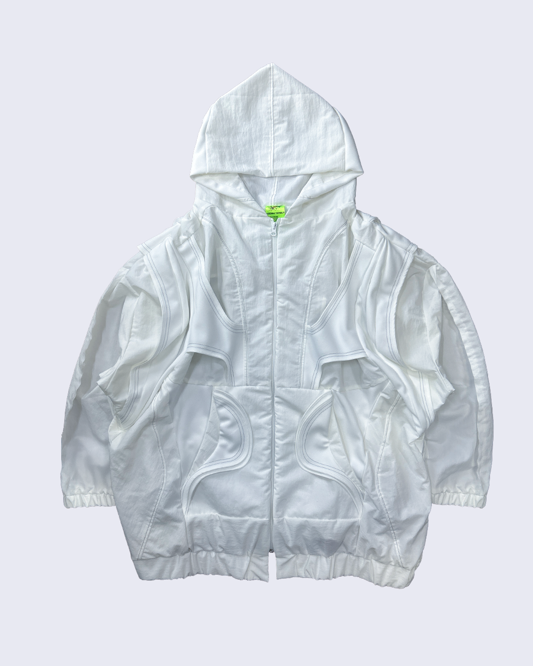 LIM25AW_Nylon Valkyrie Big Hoodie-White-