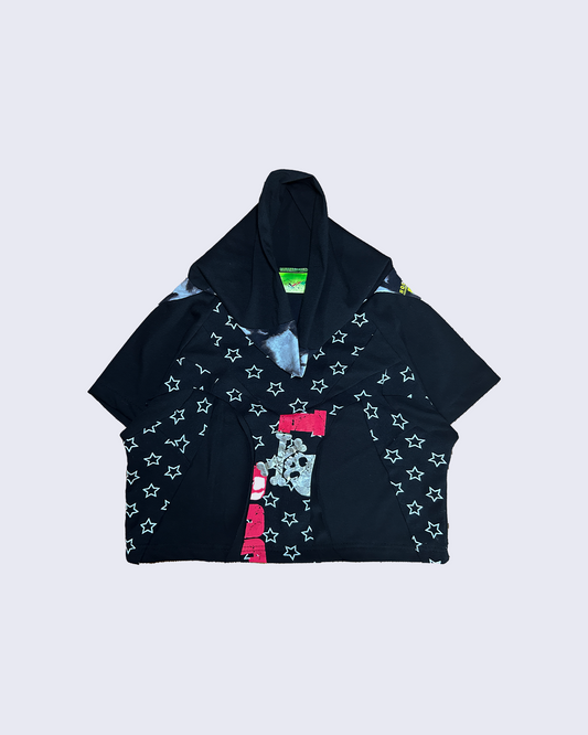 RBN01 Orbit Crop Top (Short Sleeve)-Black-